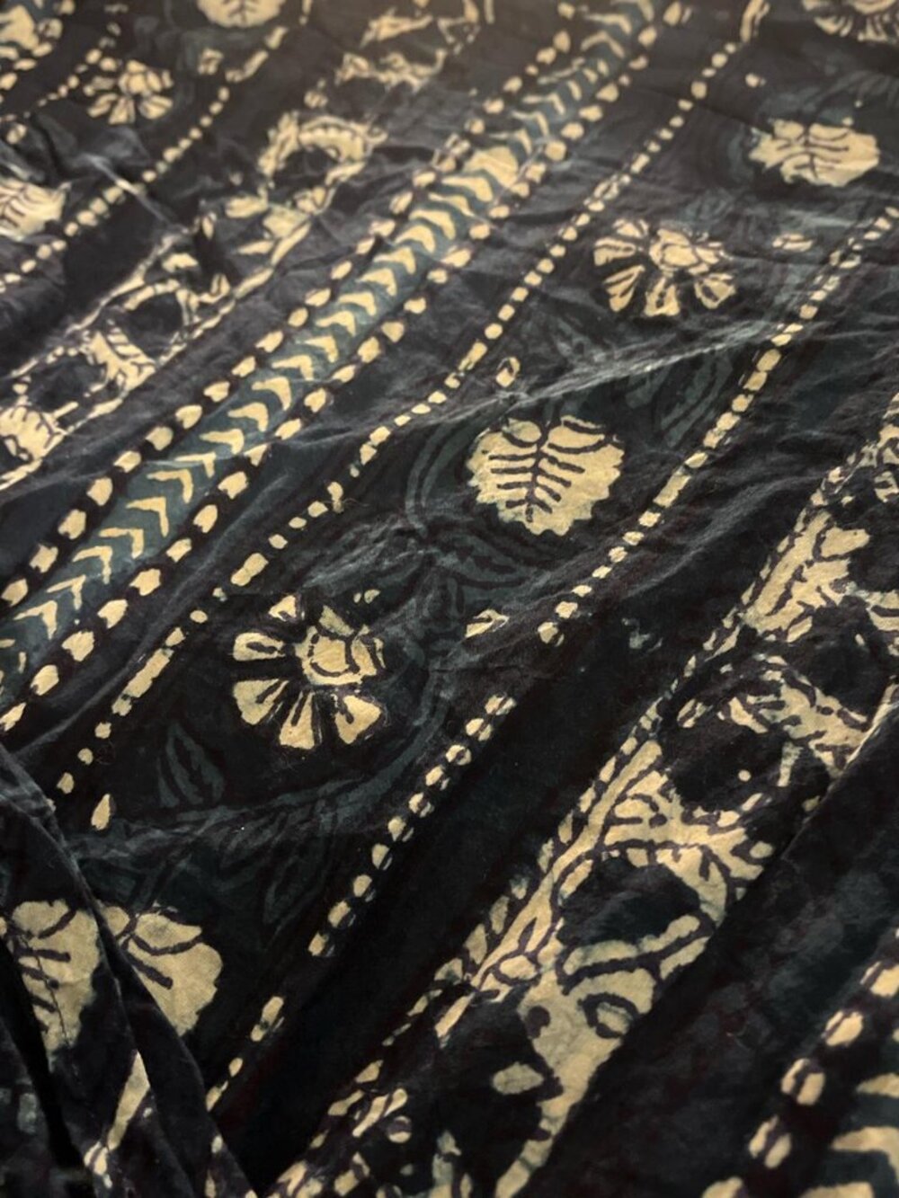 Royal Blue Floral Organic Cotton Triangle Scarf